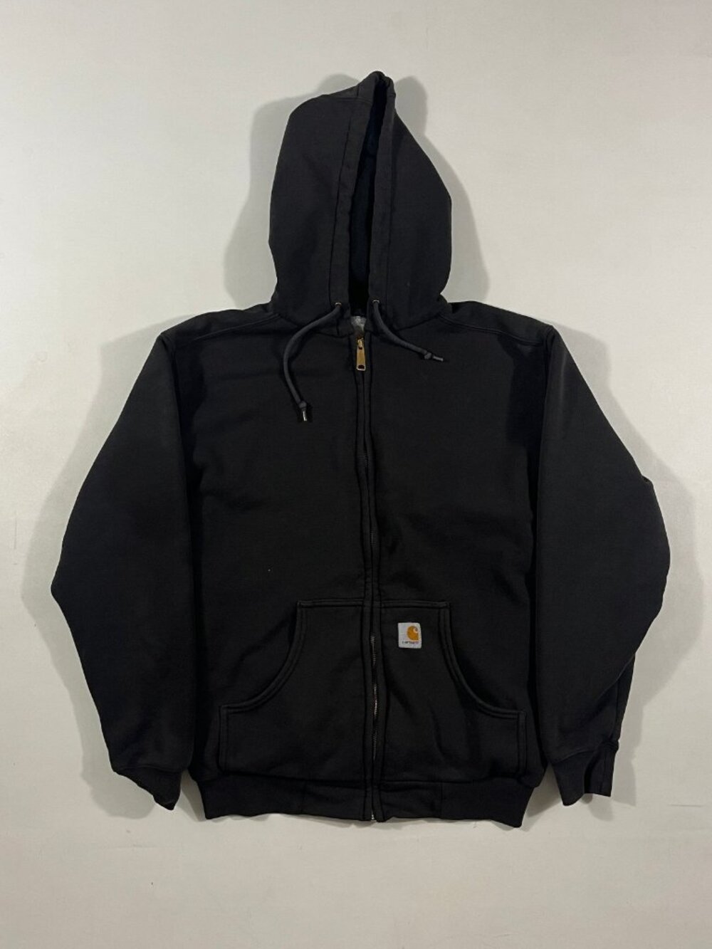 Carhartt Black Thermal Lined Full Zip Hooded Work Jacket Hoodie